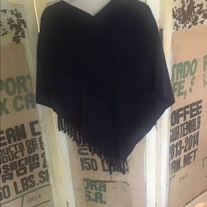 BUNDLE Blue wool poncho handmade in Guatemala